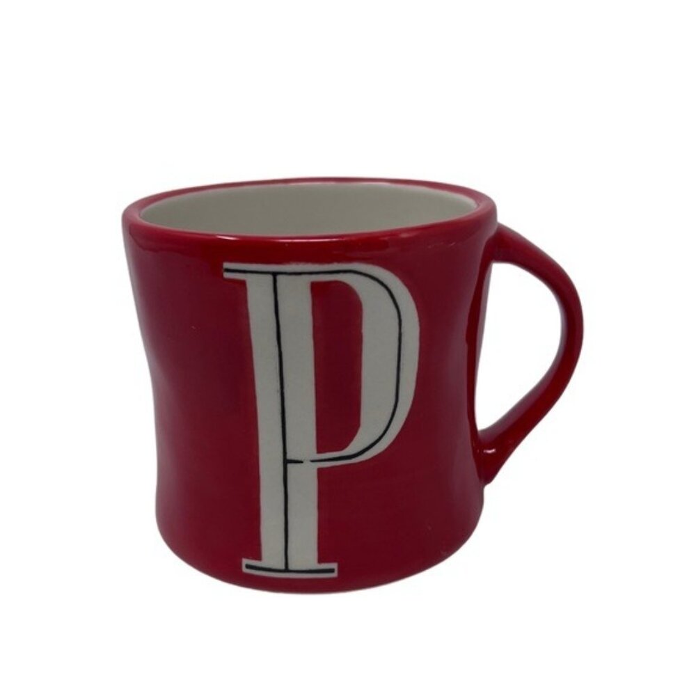 Anthropologie Hand Painted Initial Mug “P”